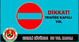 Esenli Köyünde Ana Yol Kapalı