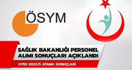 Sağlık Bakanlığı Sağlık Personel Alım Sonuçları Açıklandı