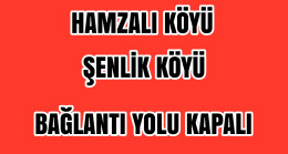 Hamzalı Köyü & Şenlik Köyü Bağlantı Yolunda Çalışma Var Yol Kapalı