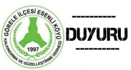 Esenli Köyü Derneğinden Duyuru