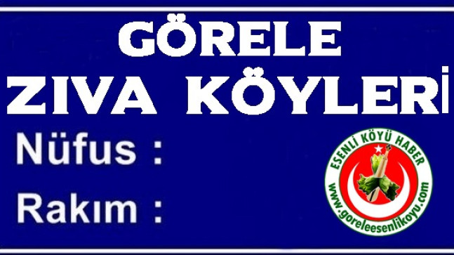 Görele ve Zıva Vadisi Köyleri Nüfus Bilgileri