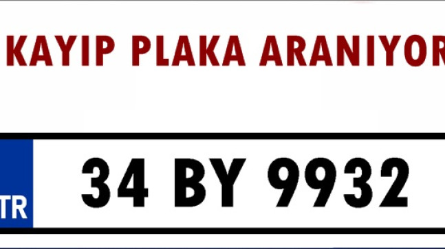 Kayıp Plaka Aranıyor