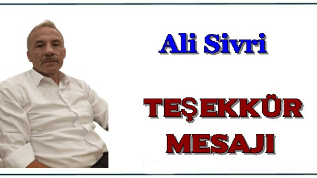 Ali Sivri Teşekkür Mesajı