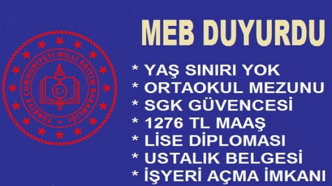 Ortaokul Mezunlarına Müjde; Devlet Hem Para Verecek  Hem Lise Diplaması