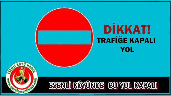 Esenli Köyünde Ana Yol Kapalı