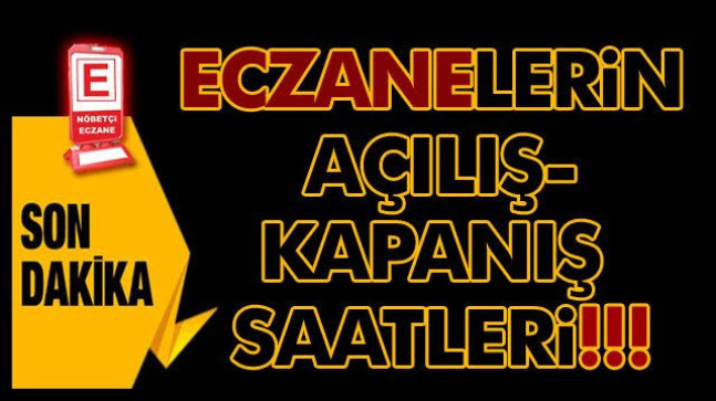 Görelede Eczaneler Kış Saatine Geçiyor.Çalışma Saatleri