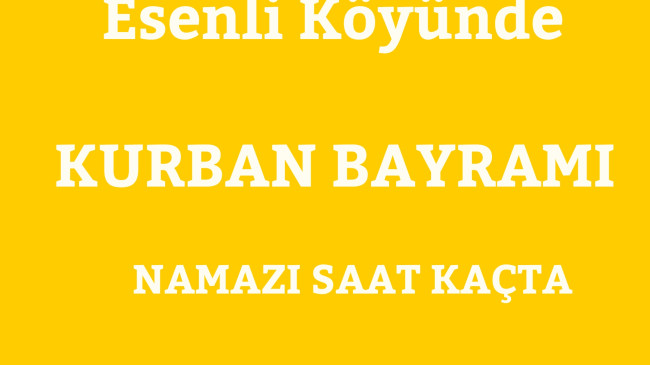 Kurban Bayramı Saatleri