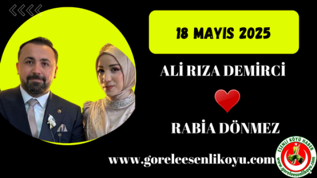 Ali Rıza Demirci & Rabia Dönmez Çifti Evleniyor