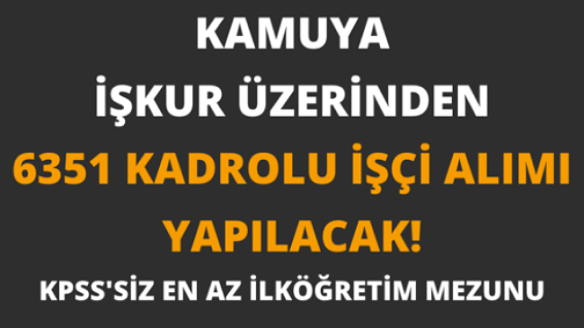Kamuya 6351 İşçi Alınacak