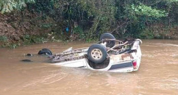 Çömlekci Deresine Araç Uctu 1 Ölü 2 Yaralı